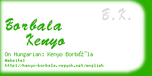 borbala kenyo business card